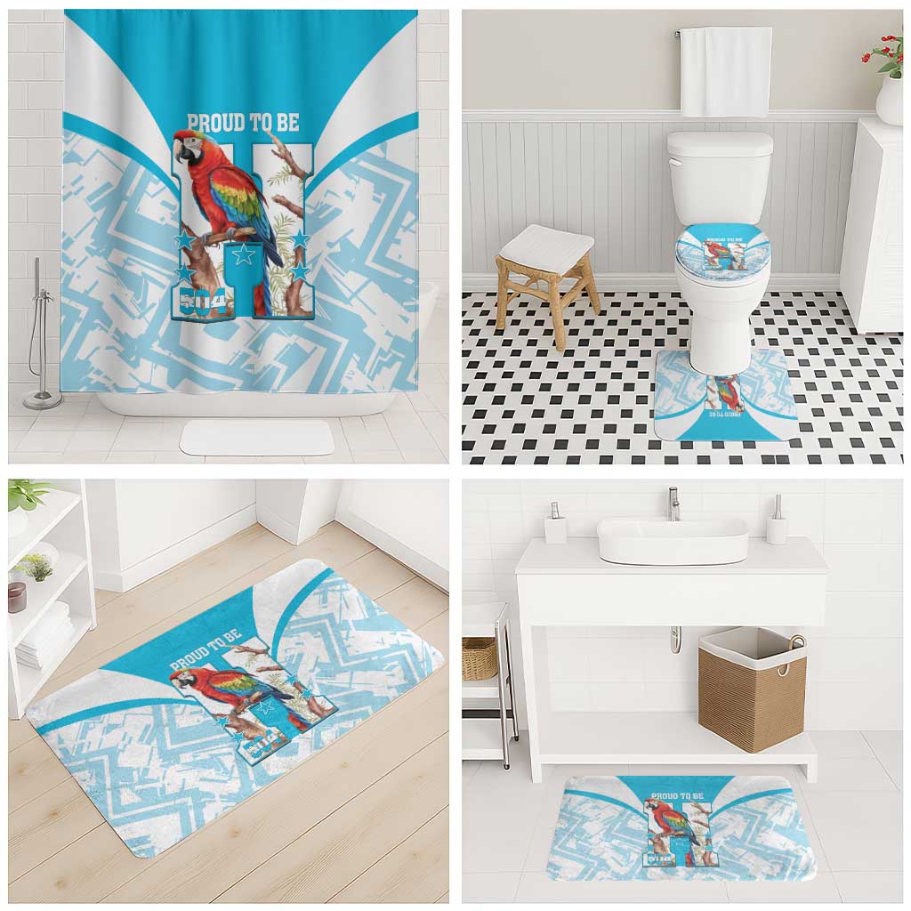 Honduras Independence Day Bathroom Set 504 Proud Scarlet Macaw - Wonder Print Shop