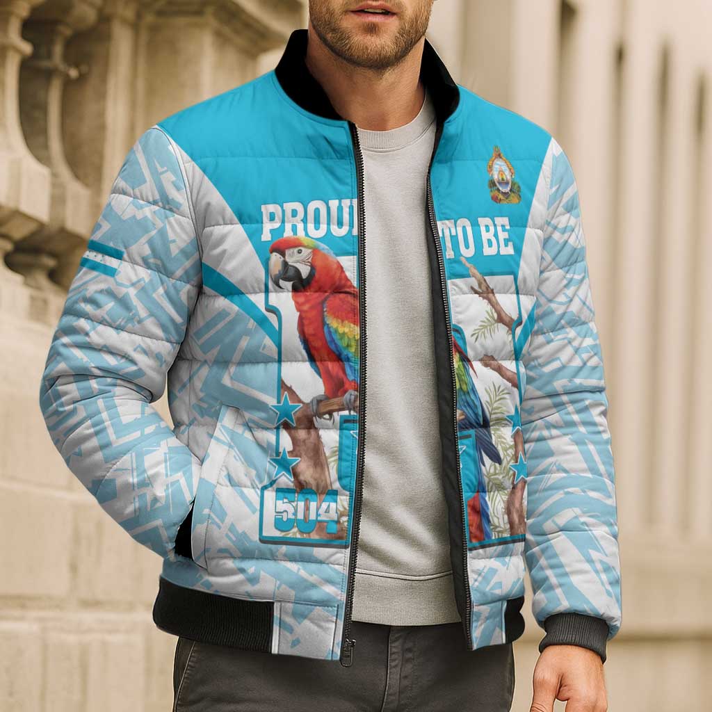 Honduras Independence Day Bomber Puffer Jacket 504 Proud Scarlet Macaw - Wonder Print Shop