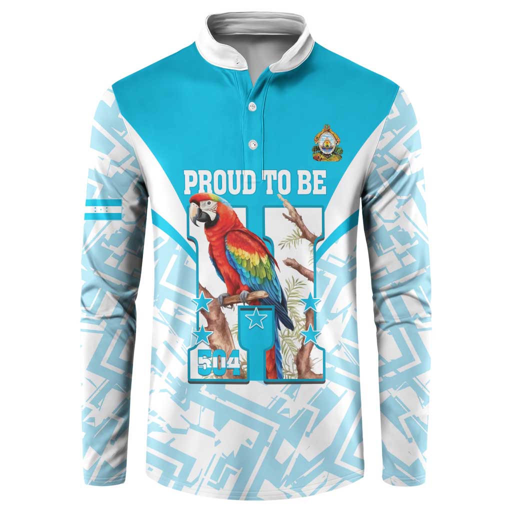Honduras Independence Day Button Sweatshirt 504 Proud Scarlet Macaw - Wonder Print Shop