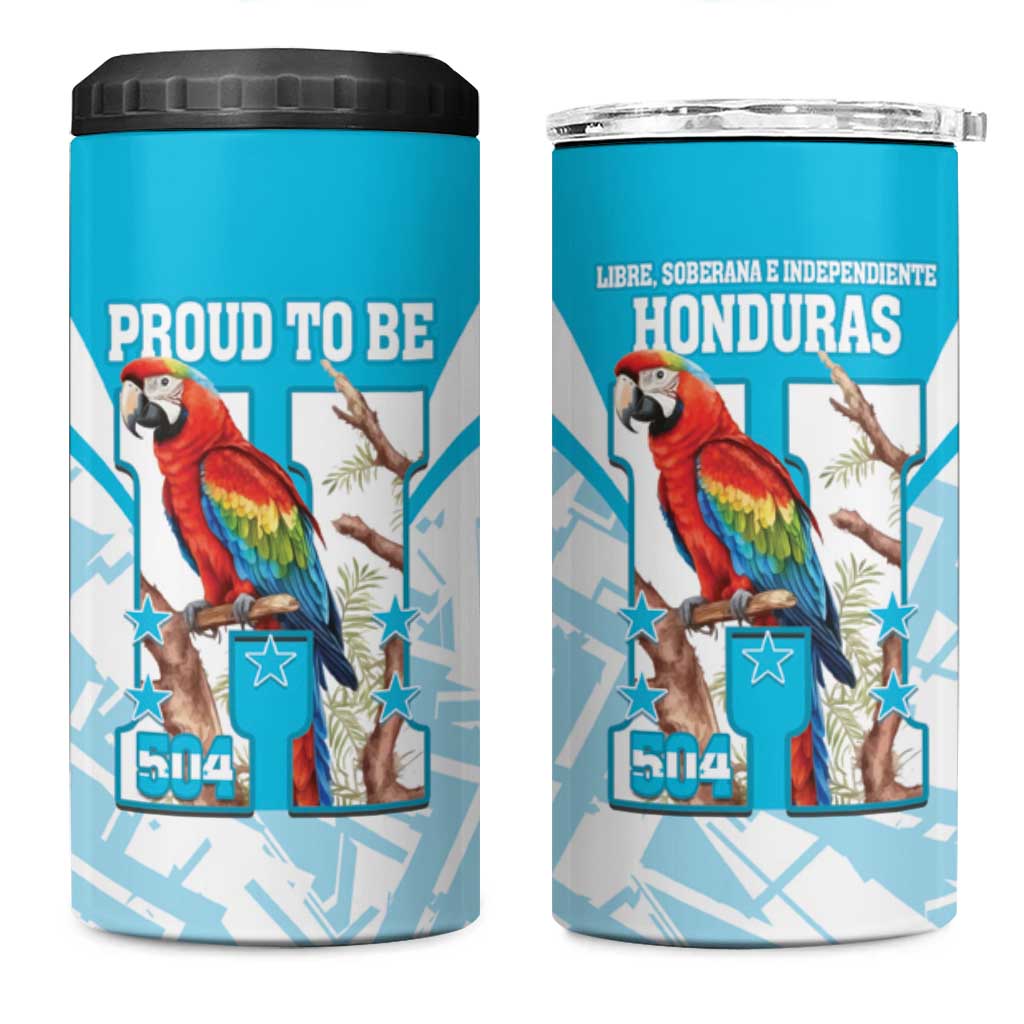 Honduras Independence Day 4 in 1 Can Cooler Tumbler 504 Proud Scarlet Macaw - Wonder Print Shop