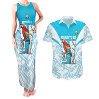 Honduras Independence Day Couples Matching Tank Maxi Dress and Hawaiian Shirt 504 Proud Scarlet Macaw - Wonder Print Shop