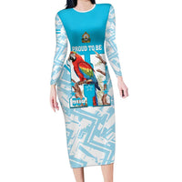 Honduras Independence Day Family Matching Long Sleeve Bodycon Dress and Hawaiian Shirt 504 Proud Scarlet Macaw - Wonder Print Shop