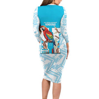 Honduras Independence Day Family Matching Long Sleeve Bodycon Dress and Hawaiian Shirt 504 Proud Scarlet Macaw - Wonder Print Shop