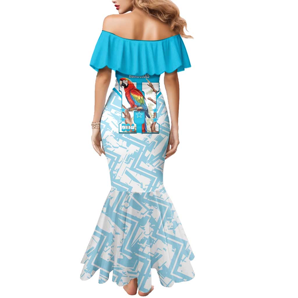 Honduras Independence Day Family Matching Mermaid Dress and Hawaiian Shirt 504 Proud Scarlet Macaw - Wonder Print Shop