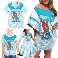 Honduras Independence Day Family Matching Off Shoulder Short Dress and Hawaiian Shirt 504 Proud Scarlet Macaw - Wonder Print Shop