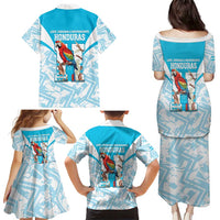 Honduras Independence Day Family Matching Puletasi and Hawaiian Shirt 504 Proud Scarlet Macaw - Wonder Print Shop