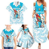 Honduras Independence Day Family Matching Summer Maxi Dress and Hawaiian Shirt 504 Proud Scarlet Macaw - Wonder Print Shop