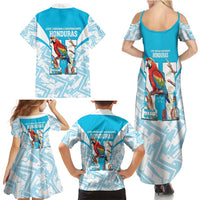Honduras Independence Day Family Matching Summer Maxi Dress and Hawaiian Shirt 504 Proud Scarlet Macaw - Wonder Print Shop
