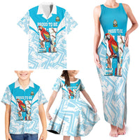 Honduras Independence Day Family Matching Tank Maxi Dress and Hawaiian Shirt 504 Proud Scarlet Macaw - Wonder Print Shop