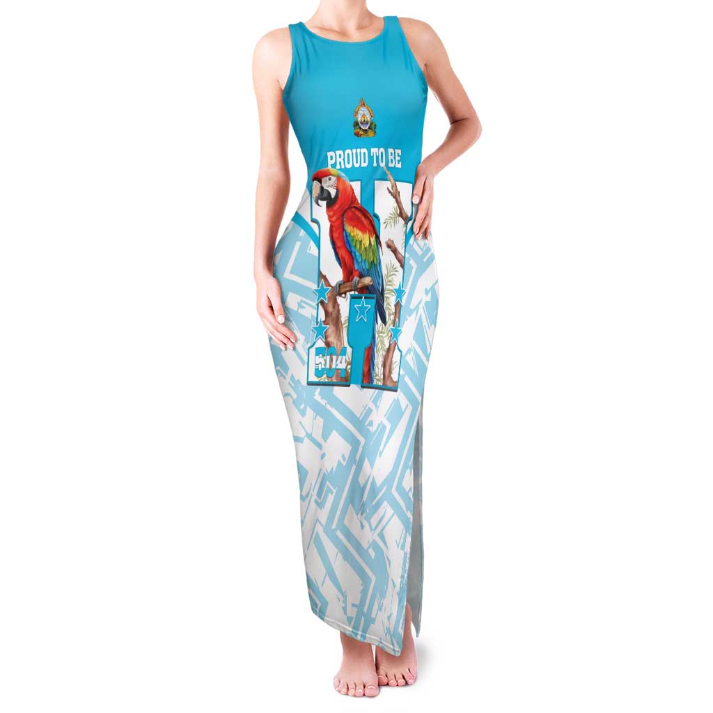 Honduras Independence Day Family Matching Tank Maxi Dress and Hawaiian Shirt 504 Proud Scarlet Macaw - Wonder Print Shop