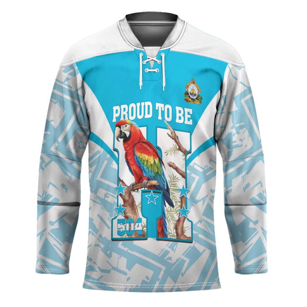 Honduras Independence Day Hockey Jersey 504 Proud Scarlet Macaw - Wonder Print Shop