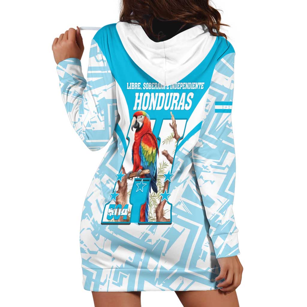 Honduras Independence Day Hoodie Dress 504 Proud Scarlet Macaw - Wonder Print Shop