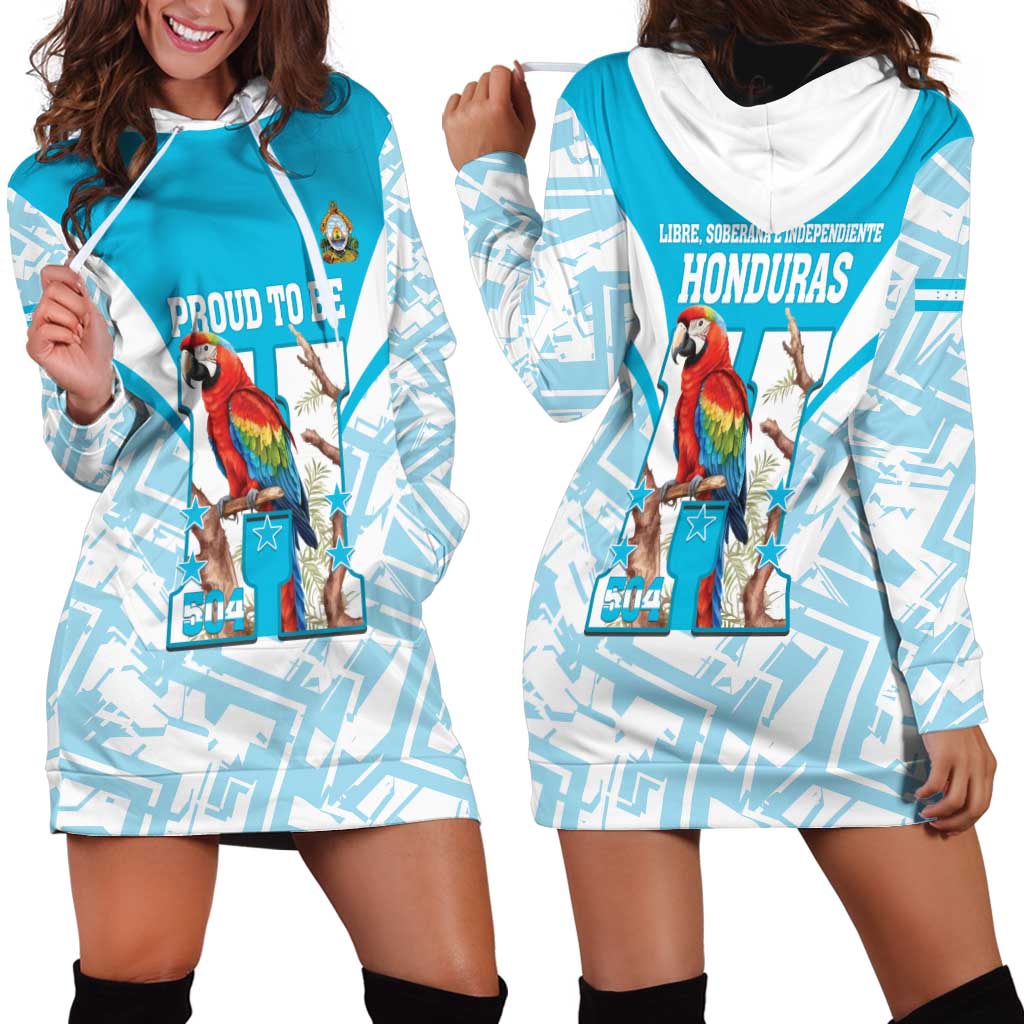 Honduras Independence Day Hoodie Dress 504 Proud Scarlet Macaw - Wonder Print Shop