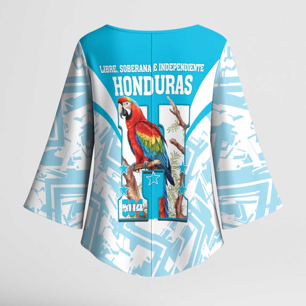 Honduras Independence Day Kimono Sleeve Blouse 504 Proud Scarlet Macaw - Wonder Print Shop