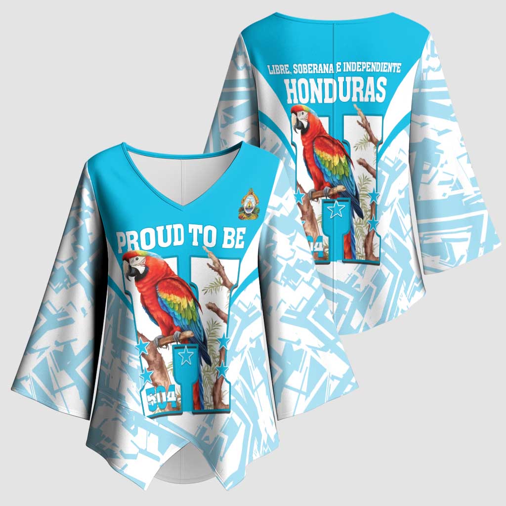 Honduras Independence Day Kimono Sleeve Blouse 504 Proud Scarlet Macaw - Wonder Print Shop