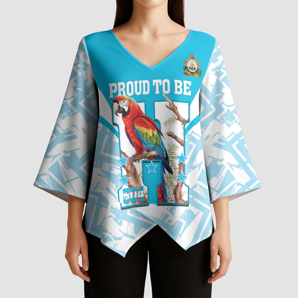 Honduras Independence Day Kimono Sleeve Blouse 504 Proud Scarlet Macaw - Wonder Print Shop