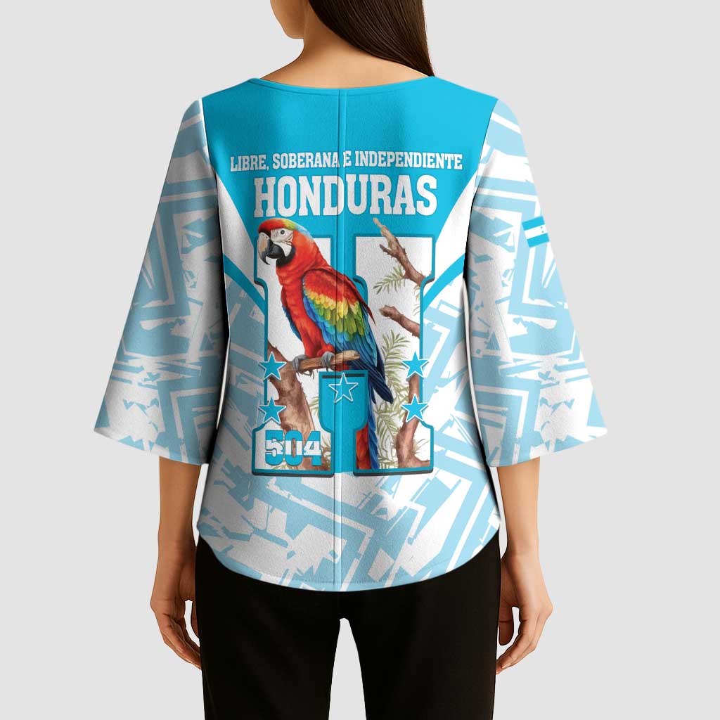 Honduras Independence Day Kimono Sleeve Blouse 504 Proud Scarlet Macaw - Wonder Print Shop