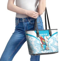 Honduras Independence Day Leather Tote Bag 504 Proud Scarlet Macaw - Wonder Print Shop