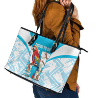 Honduras Independence Day Leather Tote Bag 504 Proud Scarlet Macaw - Wonder Print Shop