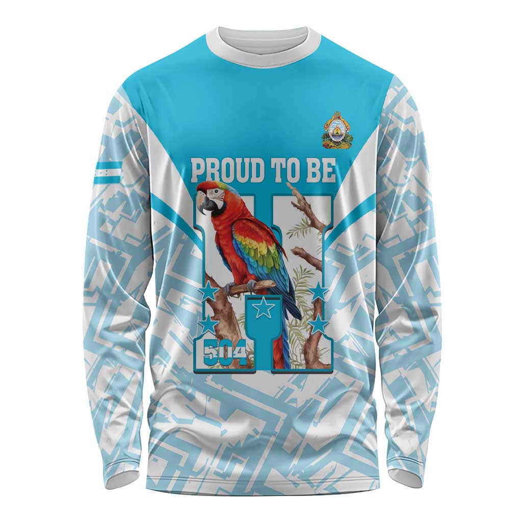 Honduras Independence Day Long Sleeve Shirt 504 Proud Scarlet Macaw - Wonder Print Shop