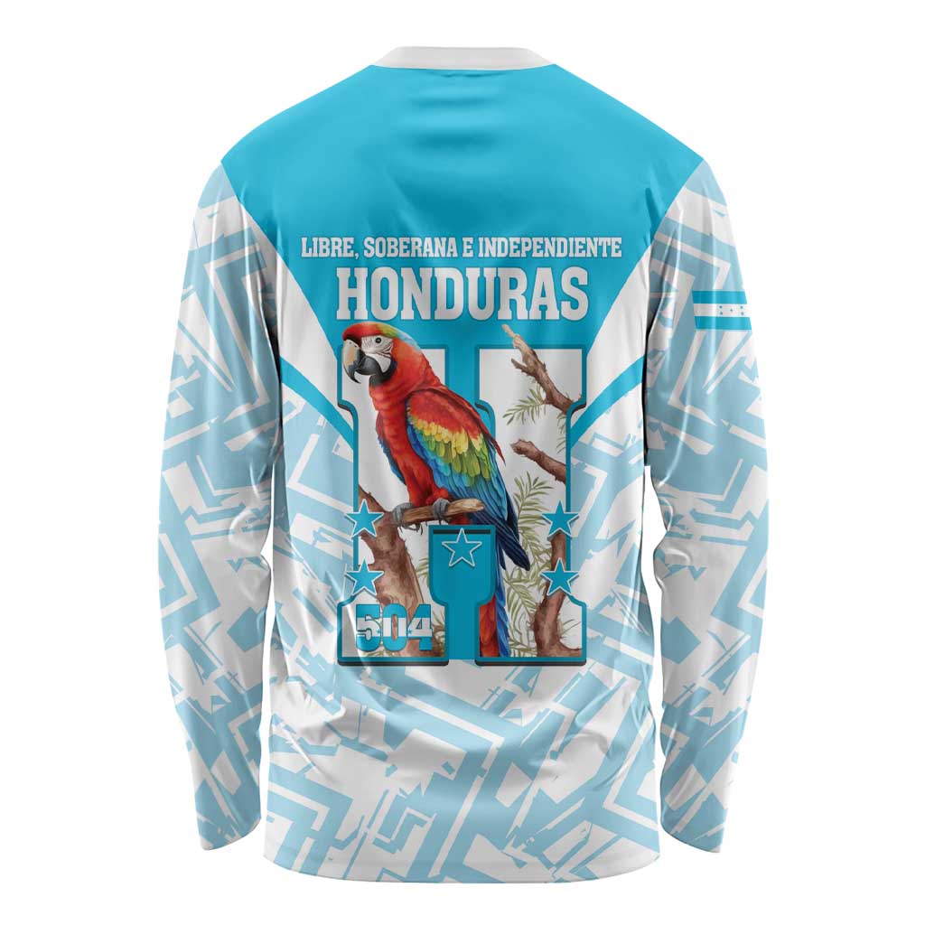 Honduras Independence Day Long Sleeve Shirt 504 Proud Scarlet Macaw - Wonder Print Shop