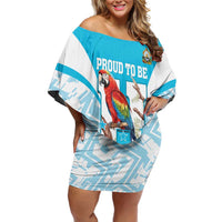 Honduras Independence Day Off Shoulder Short Dress 504 Proud Scarlet Macaw - Wonder Print Shop