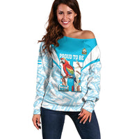 Honduras Independence Day Off Shoulder Sweater 504 Proud Scarlet Macaw - Wonder Print Shop