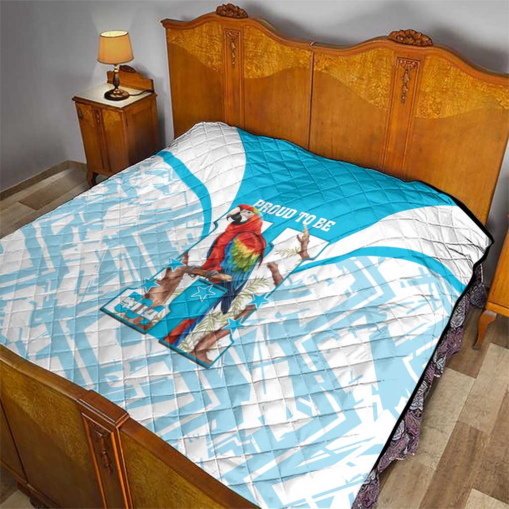 Honduras Independence Day Quilt 504 Proud Scarlet Macaw - Wonder Print Shop