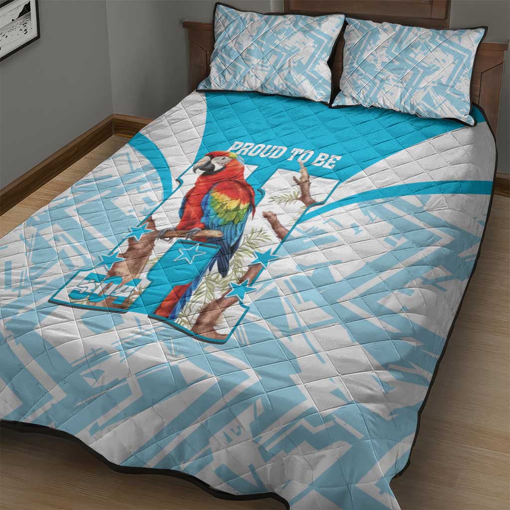 Honduras Independence Day Quilt Bed Set 504 Proud Scarlet Macaw - Wonder Print Shop