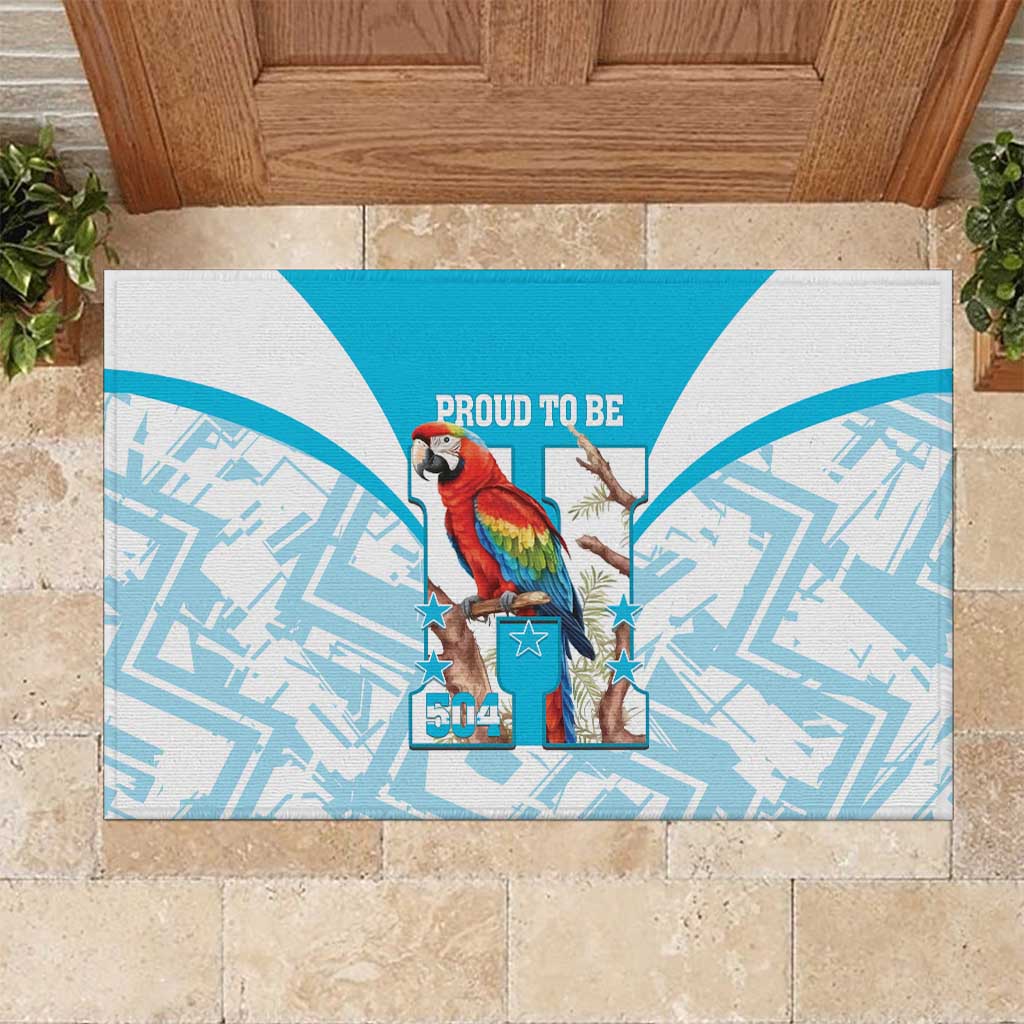 Honduras Independence Day Rubber Doormat 504 Proud Scarlet Macaw - Wonder Print Shop