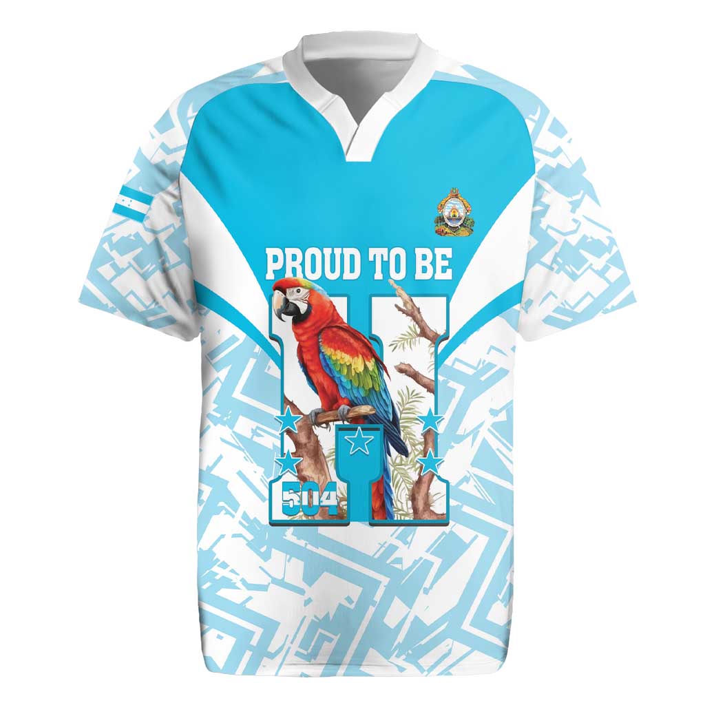 Honduras Independence Day Rugby Jersey 504 Proud Scarlet Macaw - Wonder Print Shop