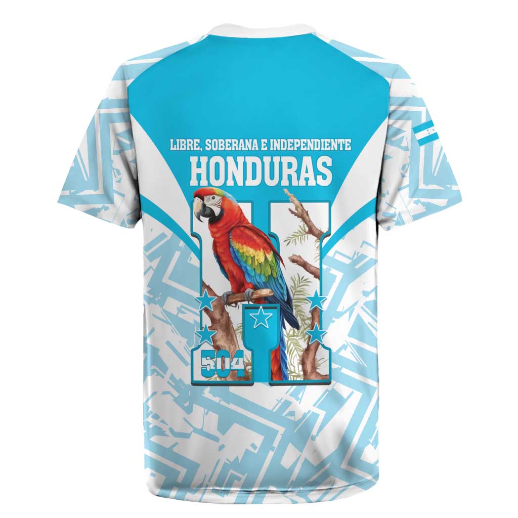 Honduras Independence Day Rugby Jersey 504 Proud Scarlet Macaw - Wonder Print Shop