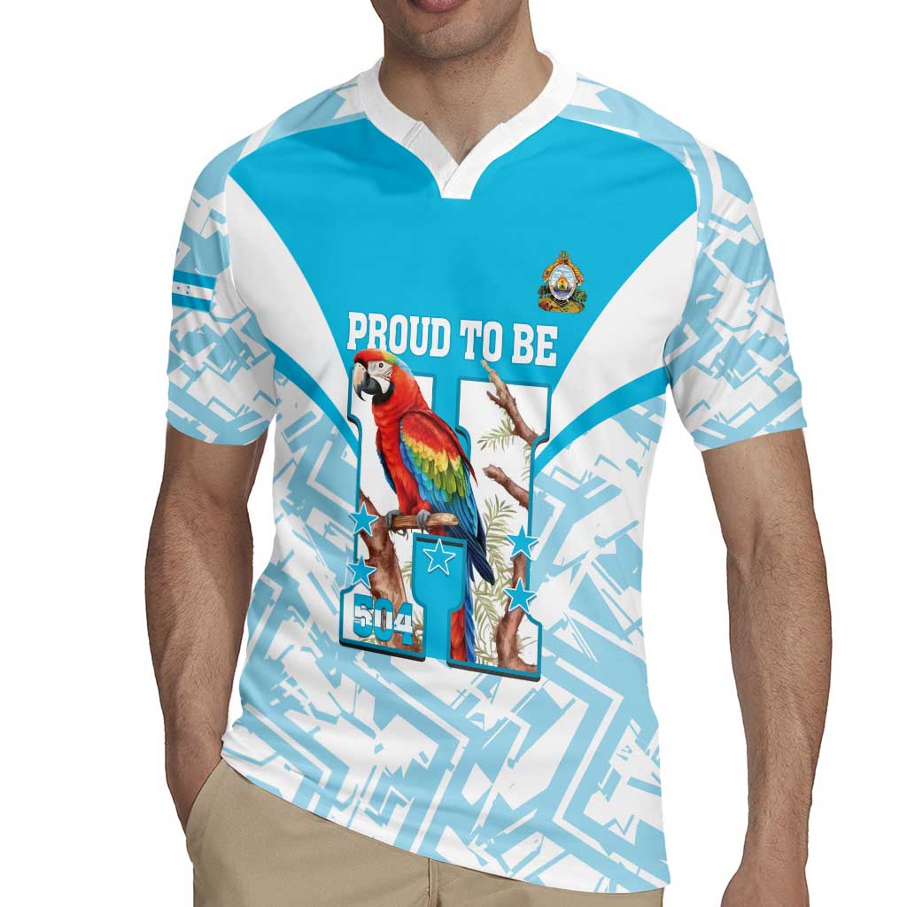Honduras Independence Day Rugby Jersey 504 Proud Scarlet Macaw - Wonder Print Shop