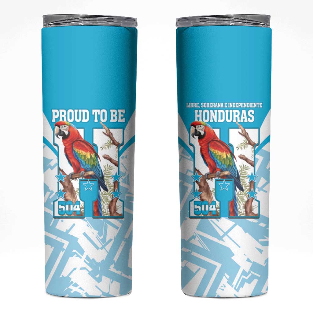 Honduras Independence Day Skinny Tumbler 504 Proud Scarlet Macaw - Wonder Print Shop