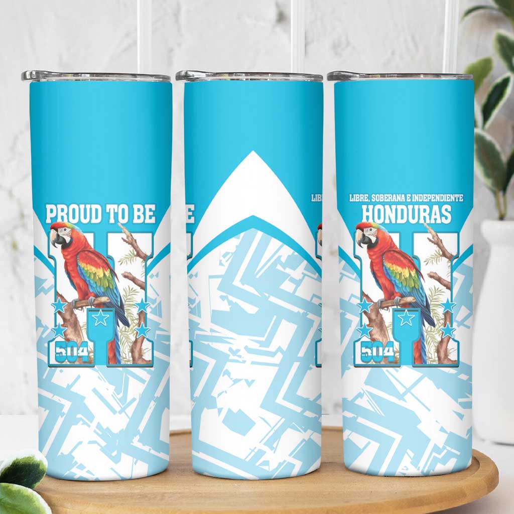 Honduras Independence Day Skinny Tumbler 504 Proud Scarlet Macaw - Wonder Print Shop