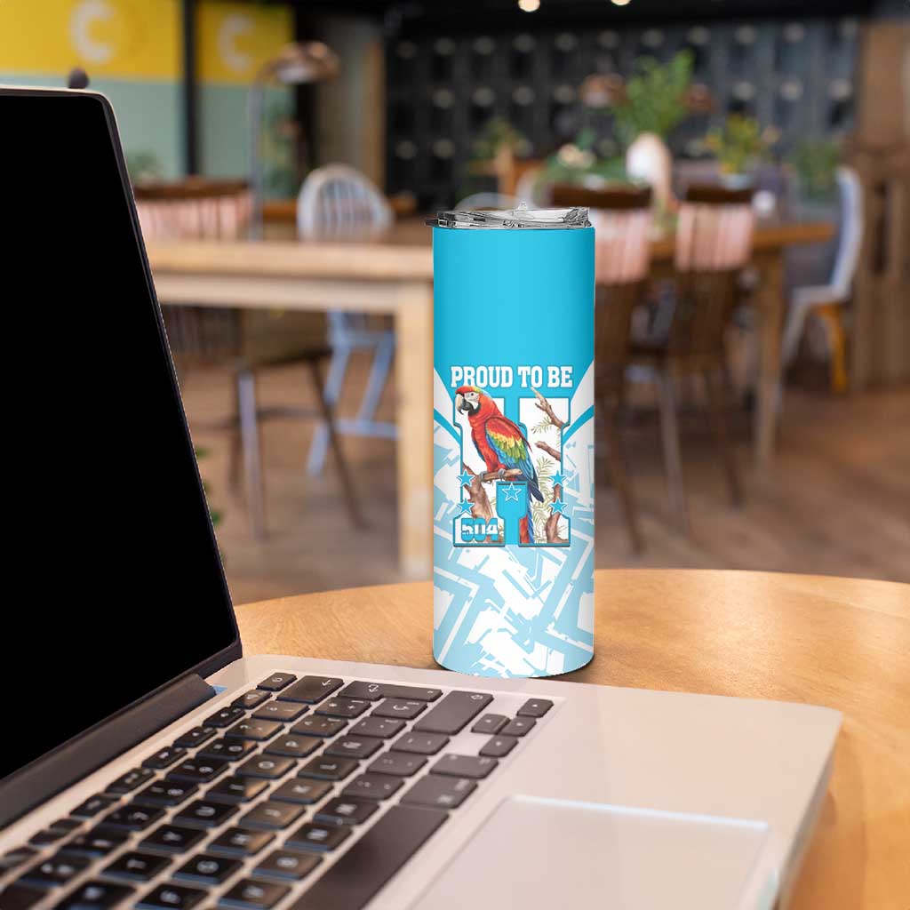Honduras Independence Day Skinny Tumbler 504 Proud Scarlet Macaw - Wonder Print Shop