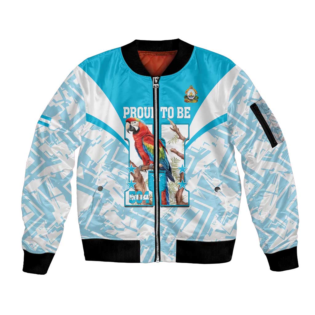 Honduras Independence Day Sleeve Zip Bomber Jacket 504 Proud Scarlet Macaw - Wonder Print Shop