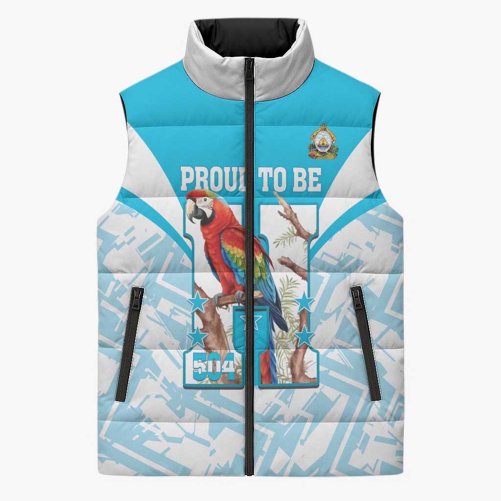 Honduras Independence Day Sleeveless Puffer Jacket 504 Proud Scarlet Macaw - Wonder Print Shop