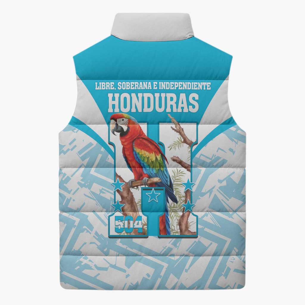 Honduras Independence Day Sleeveless Puffer Jacket 504 Proud Scarlet Macaw - Wonder Print Shop