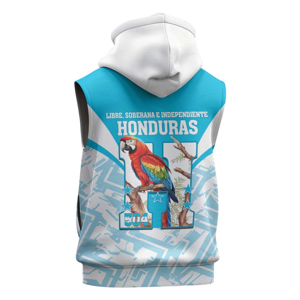Honduras Independence Day Sleeveless Zip Hoodie 504 Proud Scarlet Macaw - Wonder Print Shop