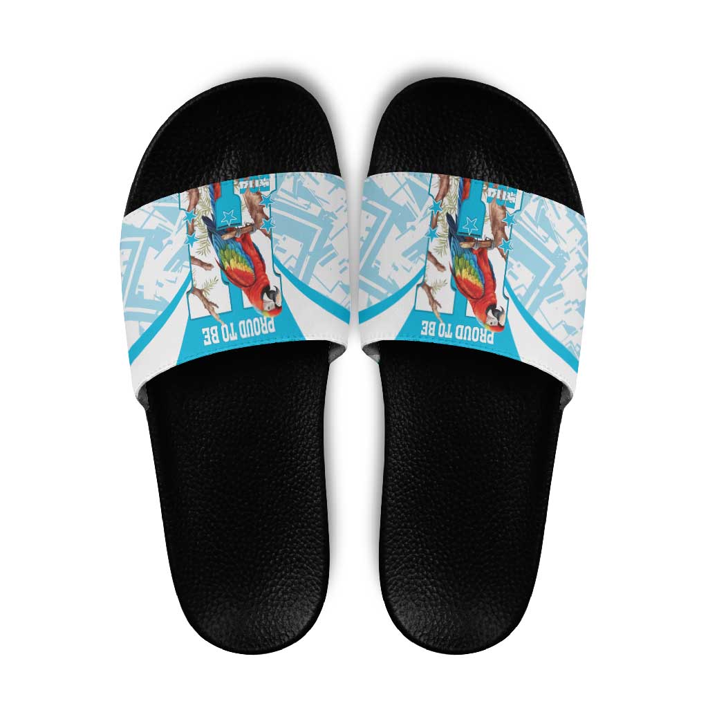 Honduras Independence Day Slide Sandals 504 Proud Scarlet Macaw - Wonder Print Shop