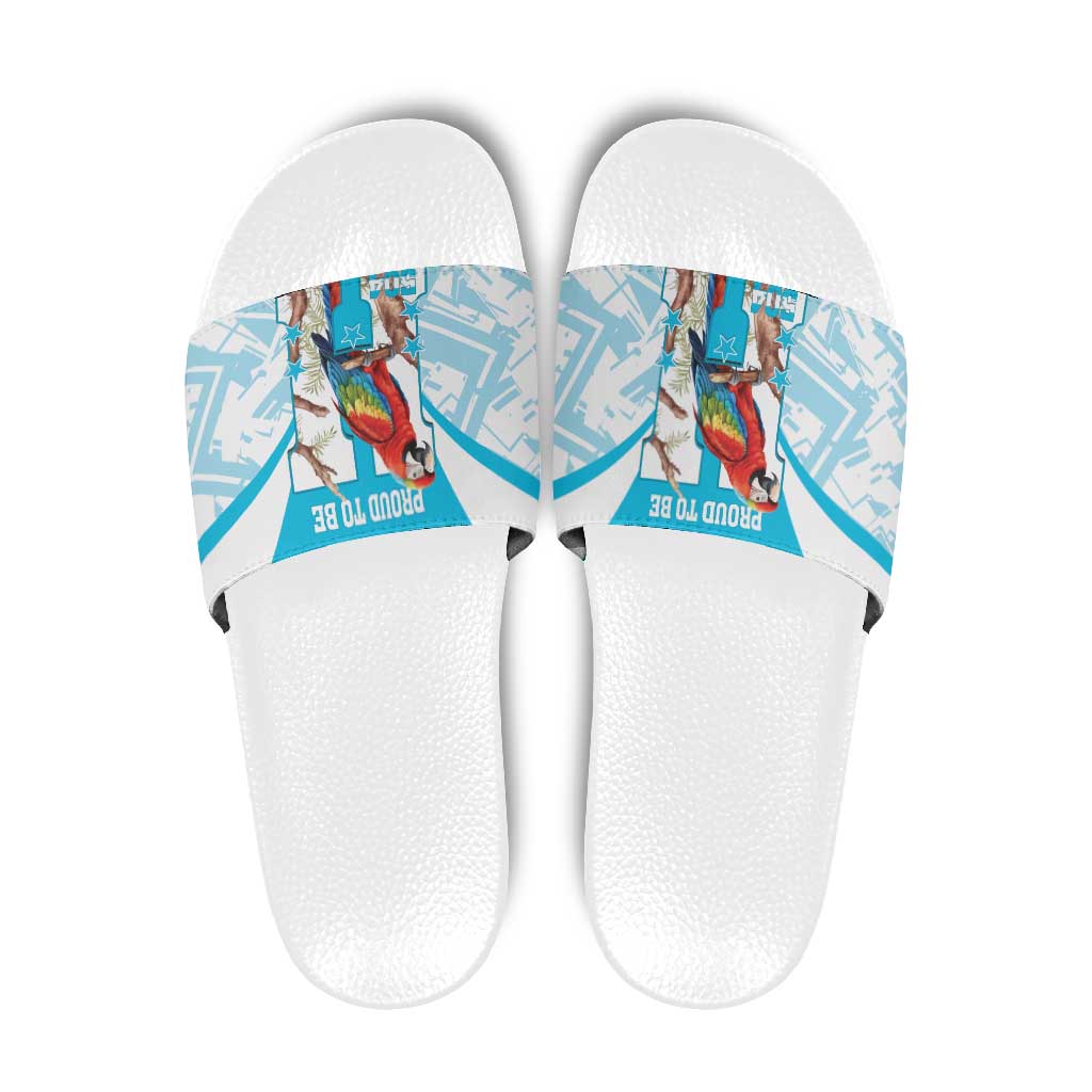 Honduras Independence Day Slide Sandals 504 Proud Scarlet Macaw - Wonder Print Shop