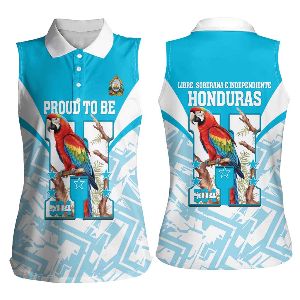 Honduras Independence Day Women Sleeveless Polo Shirt 504 Proud Scarlet Macaw - Wonder Print Shop