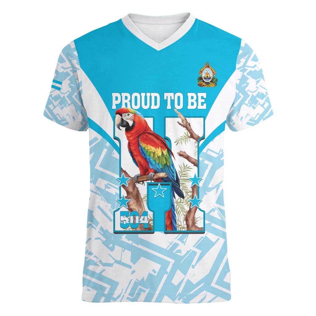 Honduras Independence Day Women V-Neck T-Shirt 504 Proud Scarlet Macaw - Wonder Print Shop