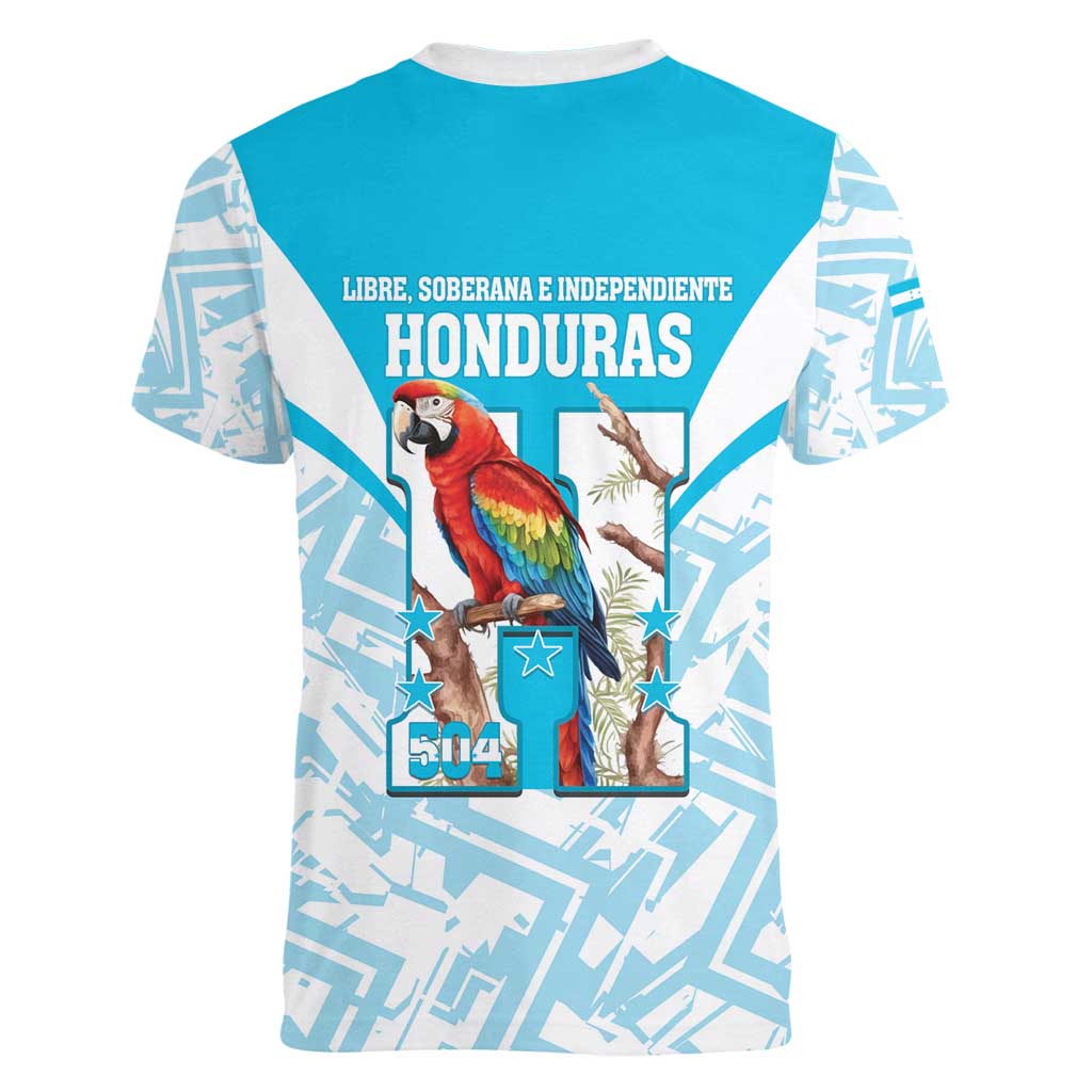Honduras Independence Day Women V-Neck T-Shirt 504 Proud Scarlet Macaw - Wonder Print Shop