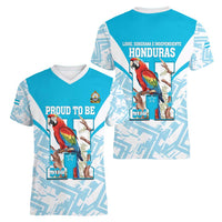 Honduras Independence Day Women V-Neck T-Shirt 504 Proud Scarlet Macaw - Wonder Print Shop