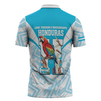 Honduras Independence Day Zipper Polo Shirt 504 Proud Scarlet Macaw - Wonder Print Shop