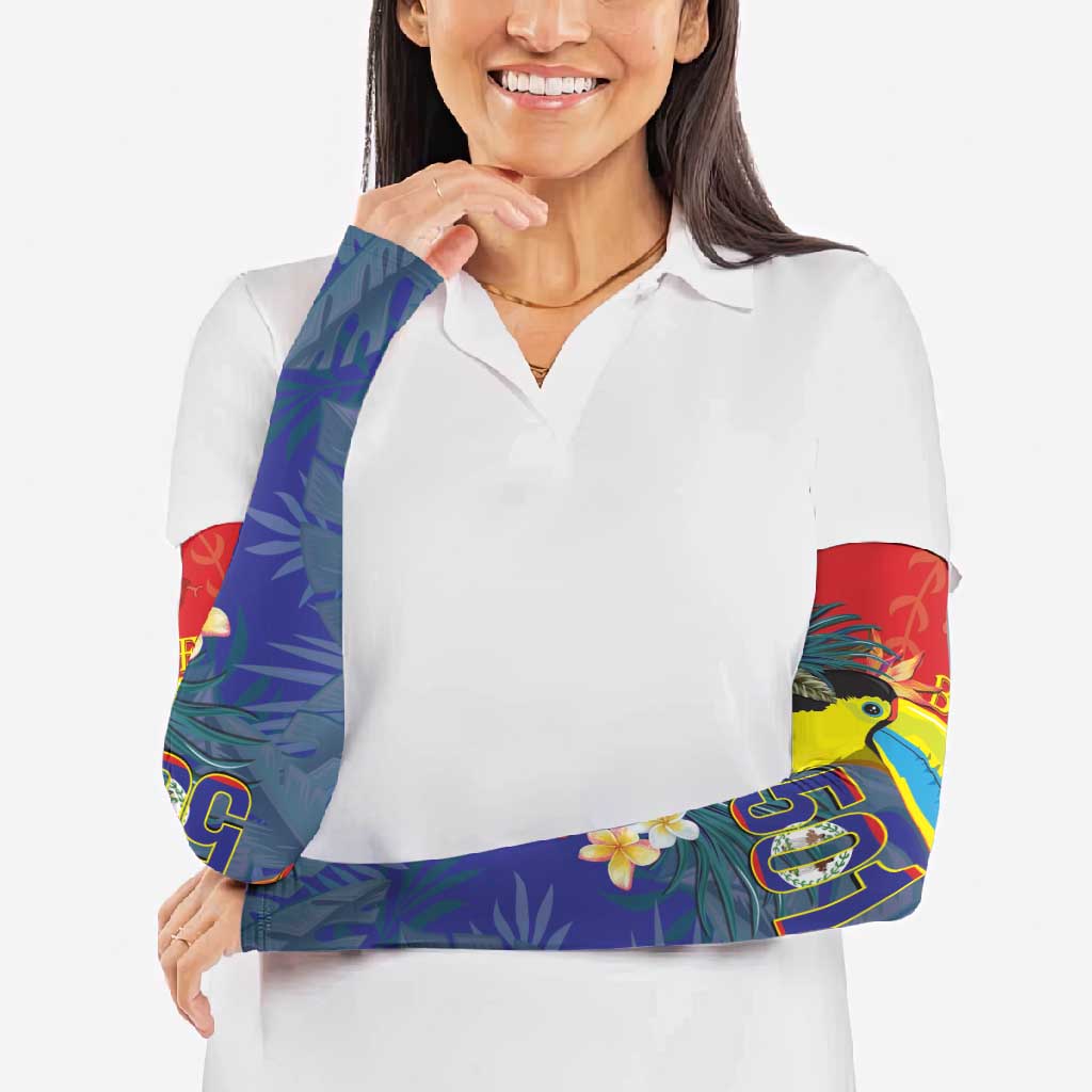 Belize Independence Day Arm Sleeves 501 Proud Keel Billed Toucan Tropical - Wonder Print Shop