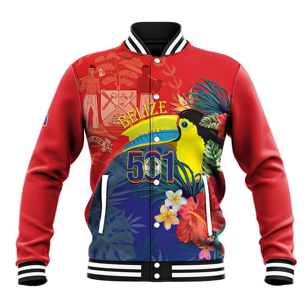Belize Independence Day Baseball Jacket 501 Proud Keel Billed Toucan Tropical - Wonder Print Shop
