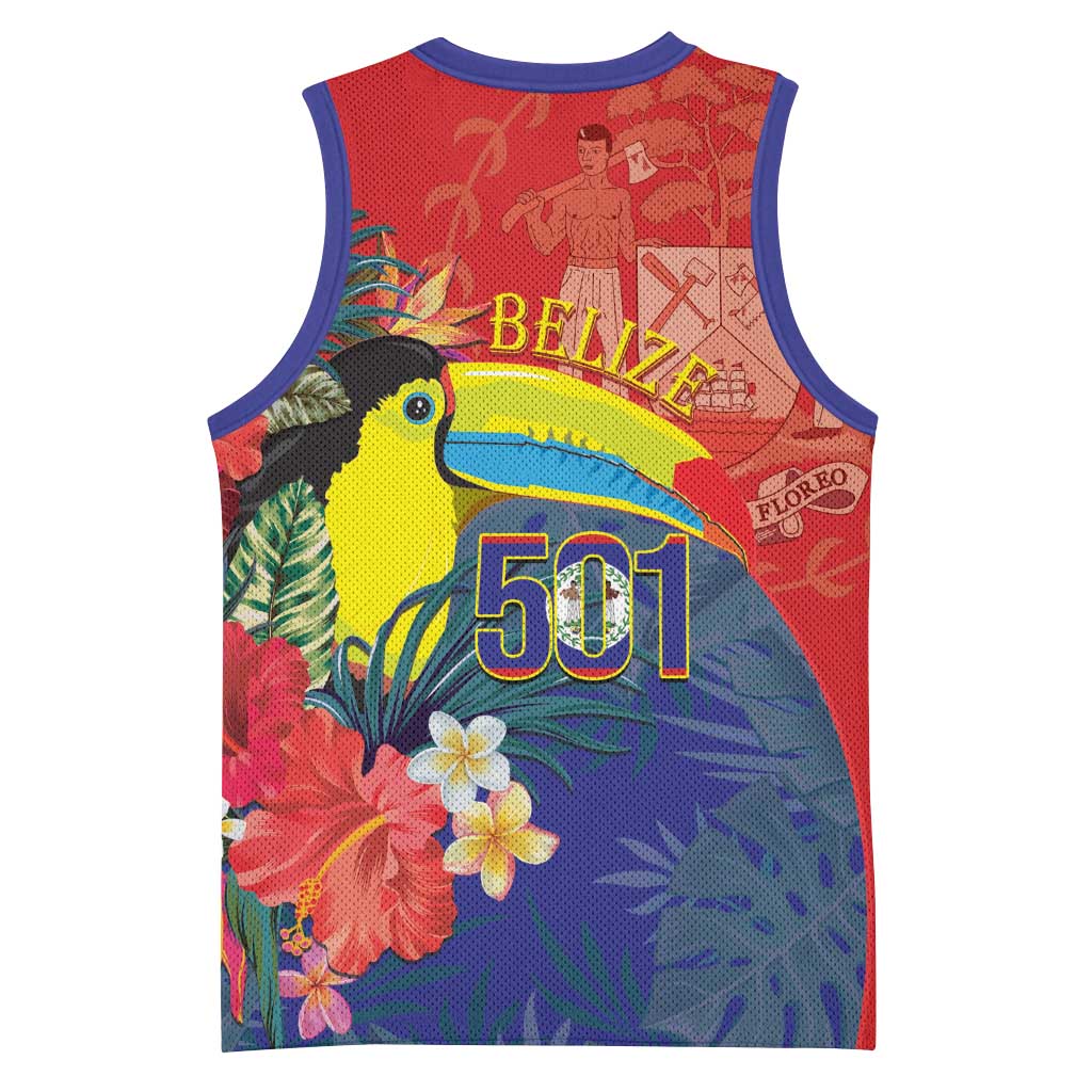 Belize Independence Day Basketball Jersey 501 Proud Keel Billed Toucan Tropical - Wonder Print Shop